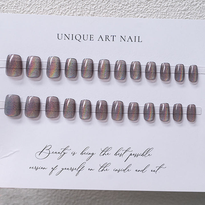 Elegante holographische Press-On Nägel