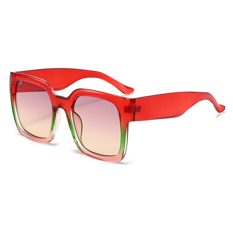 Damen quadratische Sonnenbrille mit stylischem Transparentrahmen und sanften Farbverlauf Karnz