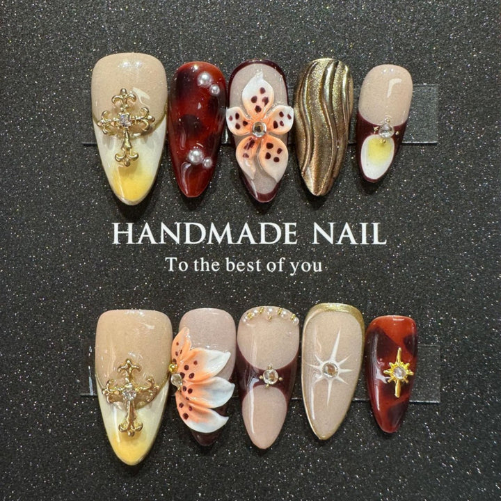 Handgemachtes Luxus Press-On Nagelkunst Set