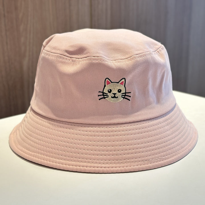 Spaß gestickter Katzen Bucket Hat