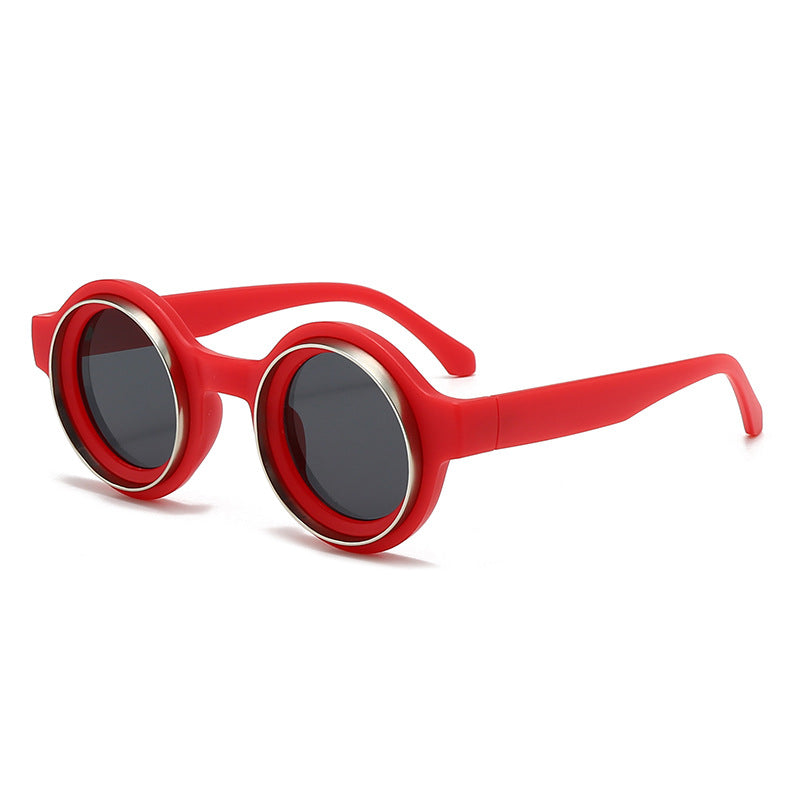 Damen modische runde Sonnenbrille mit auffälligem Design Karnz