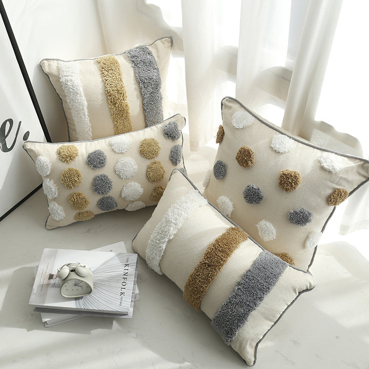 Flauschige Textur Streifen Kissen