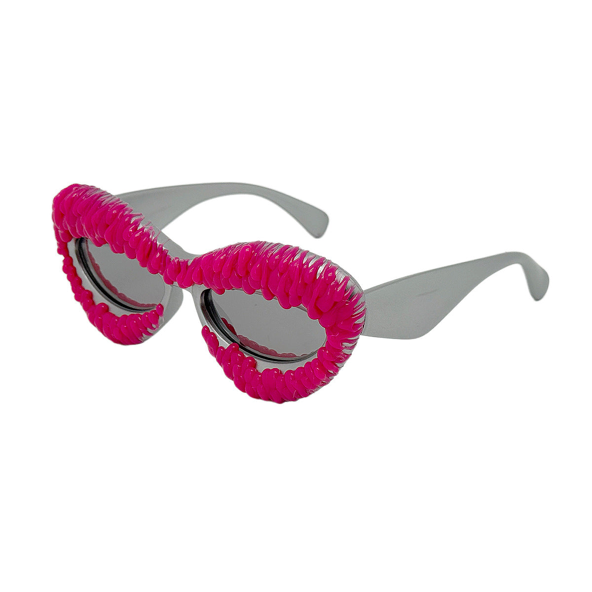 Damen extravagante Cat-Eye-Sonnenbrille mit dekorativem Rahmen Karnz