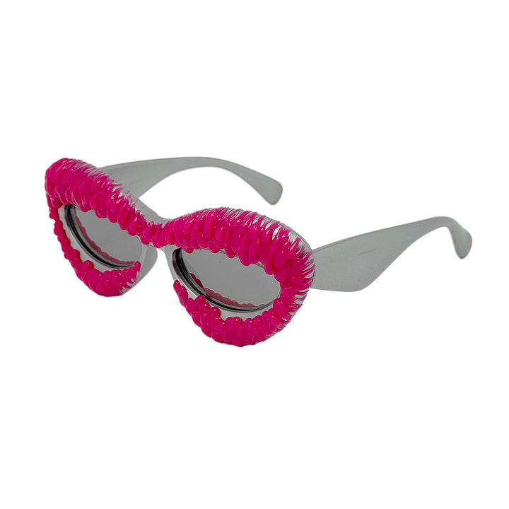 Damen extravagante Cat-Eye-Sonnenbrille mit dekorativem Rahmen Karnz