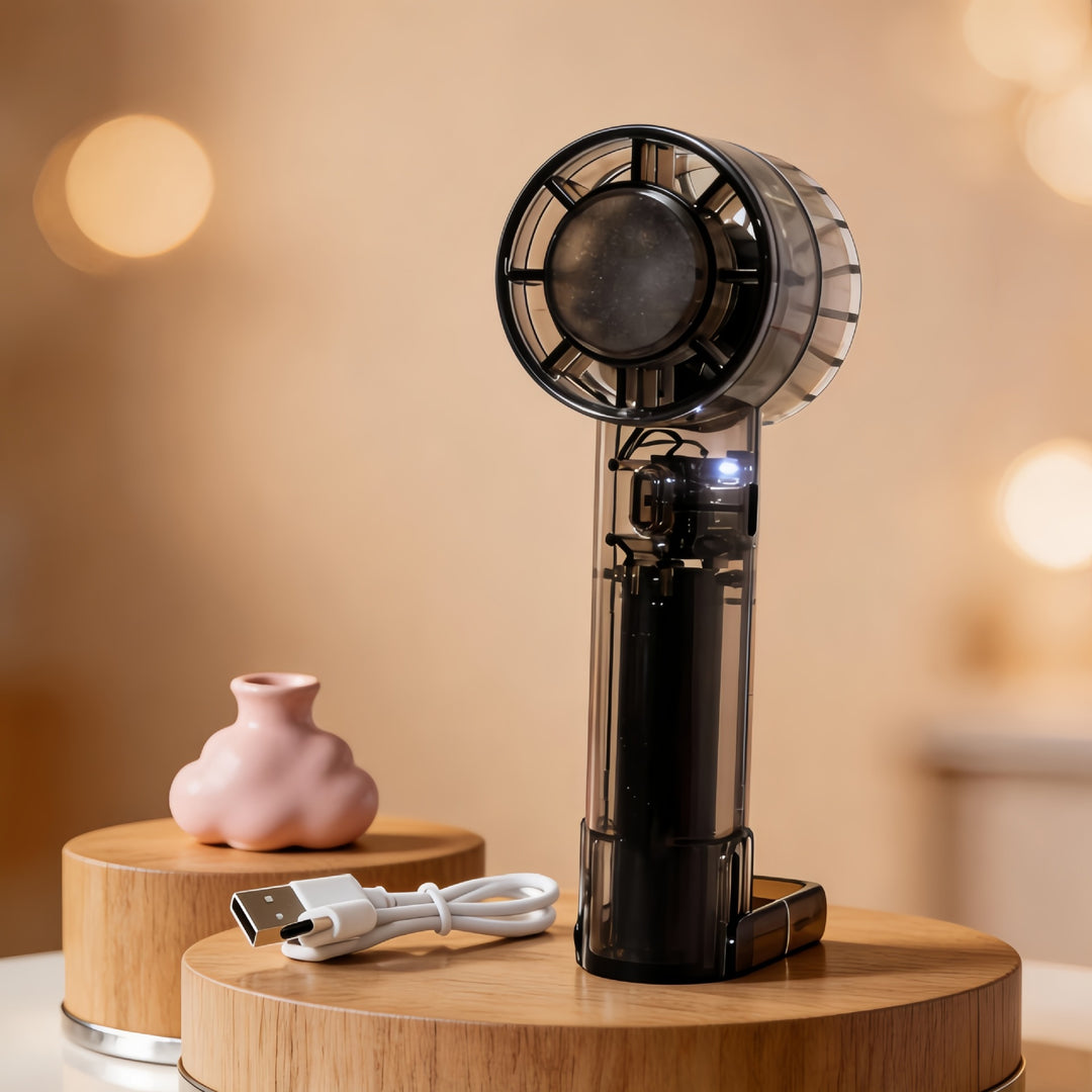 Unisex Tragbarer USB Mini-Ventilator mit integriertem Ladeanschluss Karnz