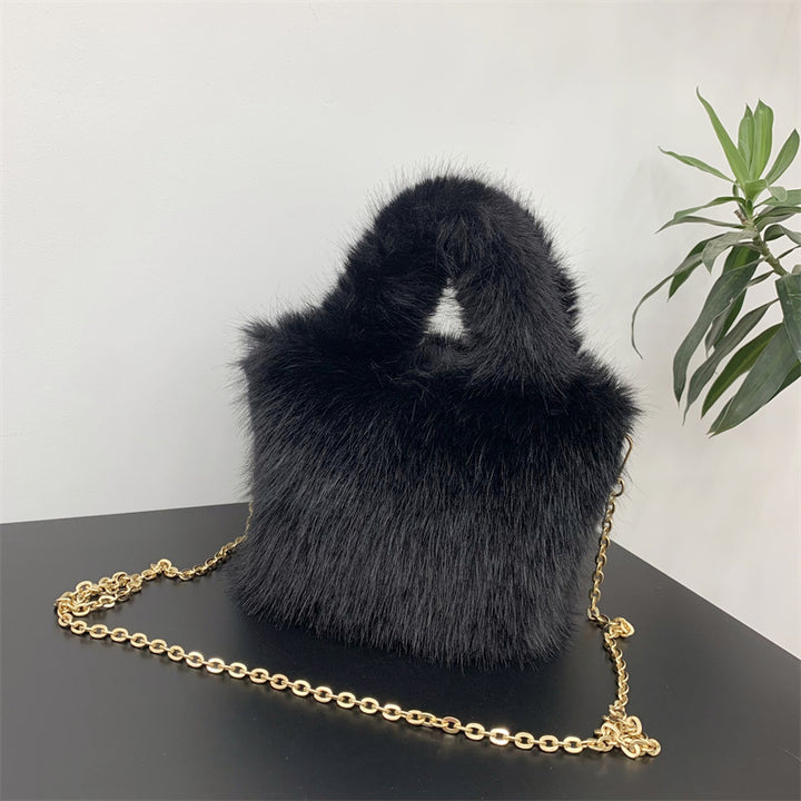 Modischer Kunstpelz-Handtasche