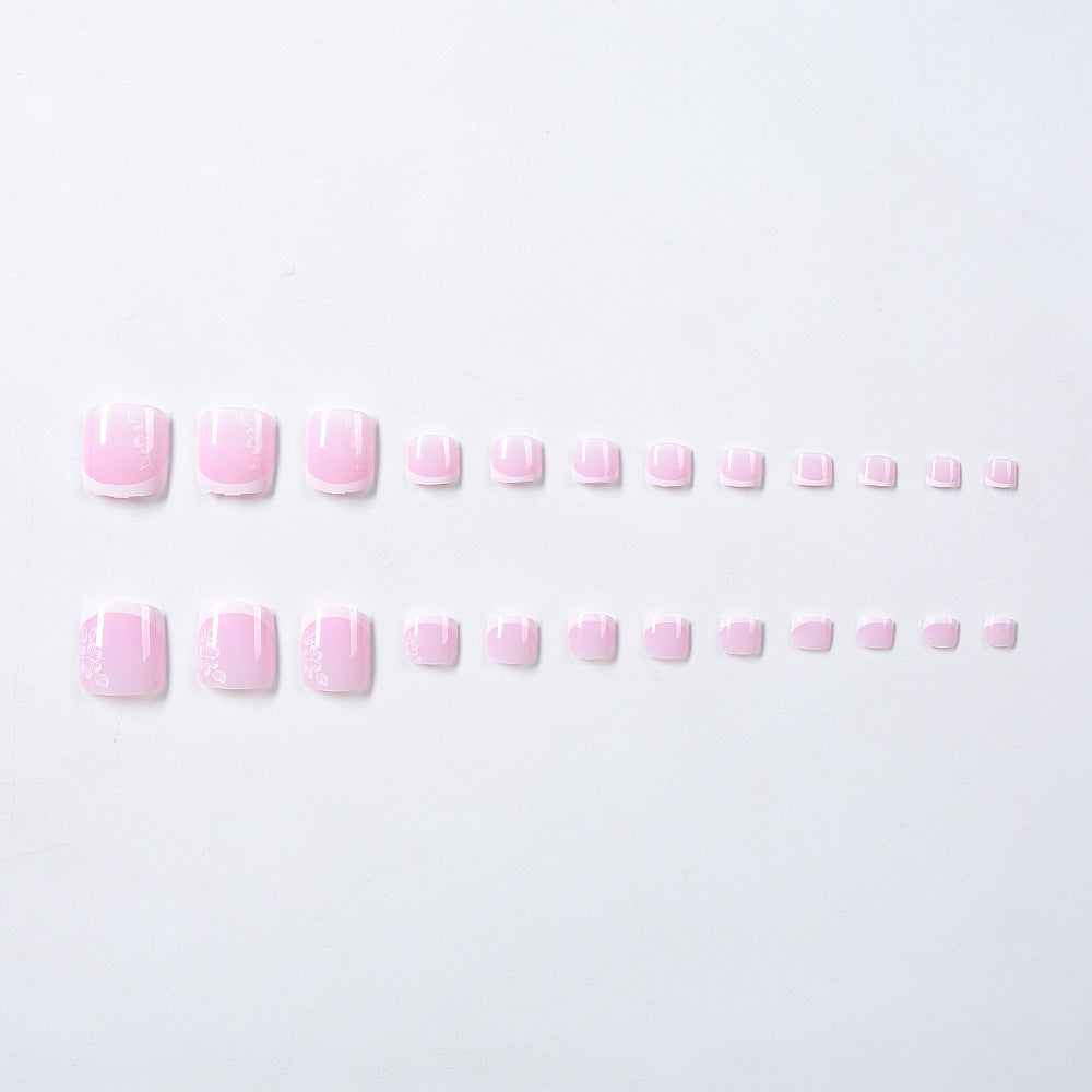 Dekoratives French Tip Zehennagel Set Karnz