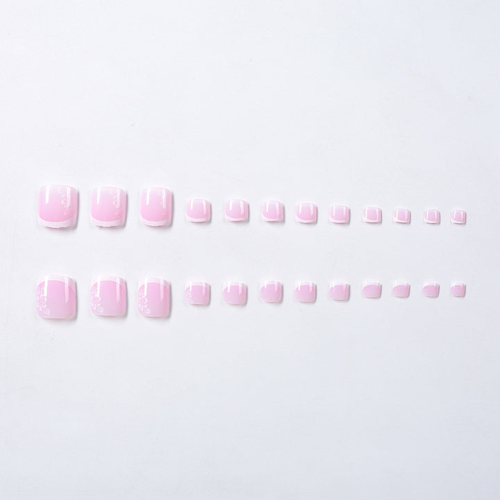 Dekoratives French Tip Zehennagel Set Karnz