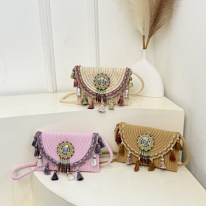 Bohemian-inspiriertes handgefertigtes Perlen-Clutch Karnz