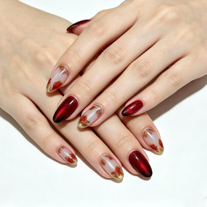 Premium Decorative Floral Press-On Nail Art Karnz