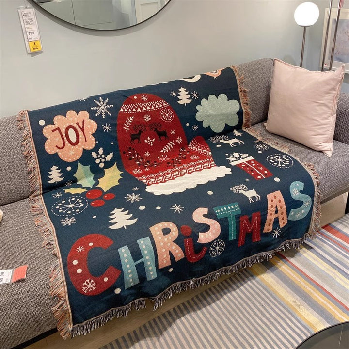 Festliches Weihnachtsthema Wandteppich Wurfdecke