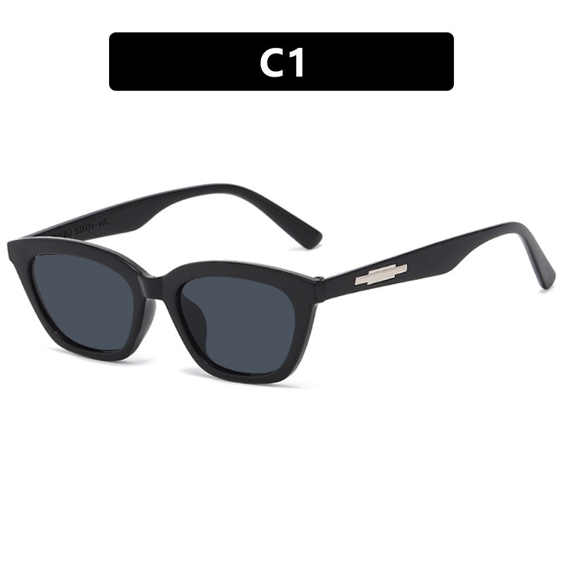 Damen trendige Sonnenbrille im eleganten Katzenaugen-Design mit schmalen Rahmen Karnz