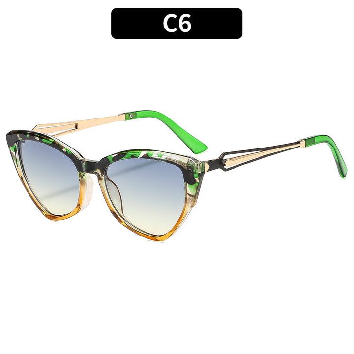 Katze-Auge Mode Sonnenbrille mit eleganten Metallakzenten