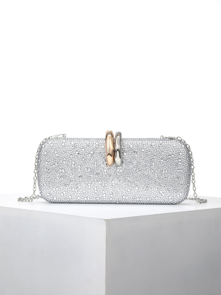 Auffällige Abendtasche mit Strasssteinen