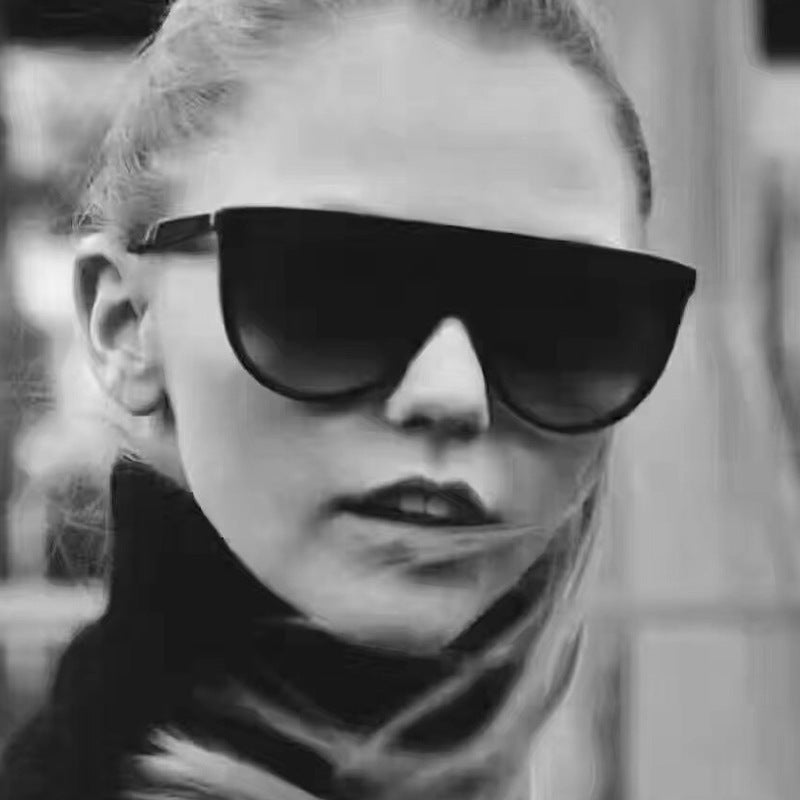 Damen trendige Oversized-Sonnenbrille mit stylischem transparenten Rahmen Karnz