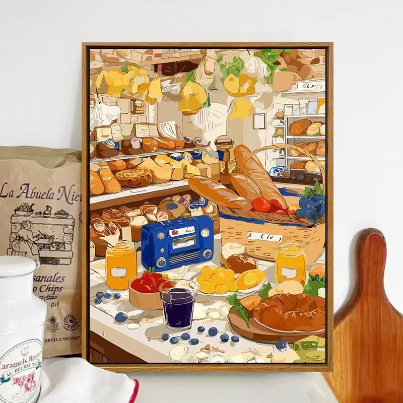 Bäckerei-Themen Illustrierte Wandkunst Karnz