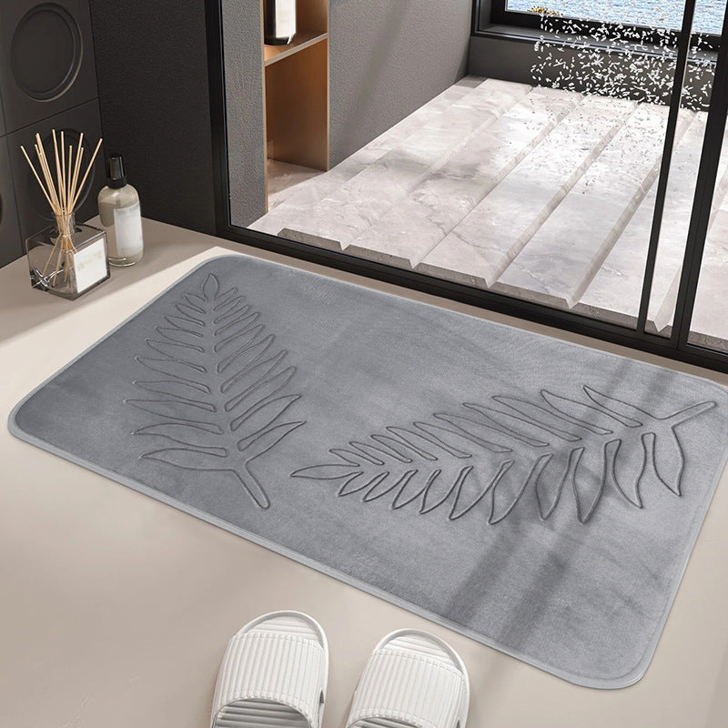 Weicher Plüsch-Blatt-Design-Badeteppich für das Badezimmer