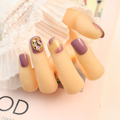 Rhinestone-besetztes Press-On Nagelkunstset Karnz