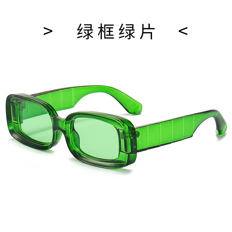 Damen Quadratische Sonnenbrille mit transparentem Rahmen Karnz