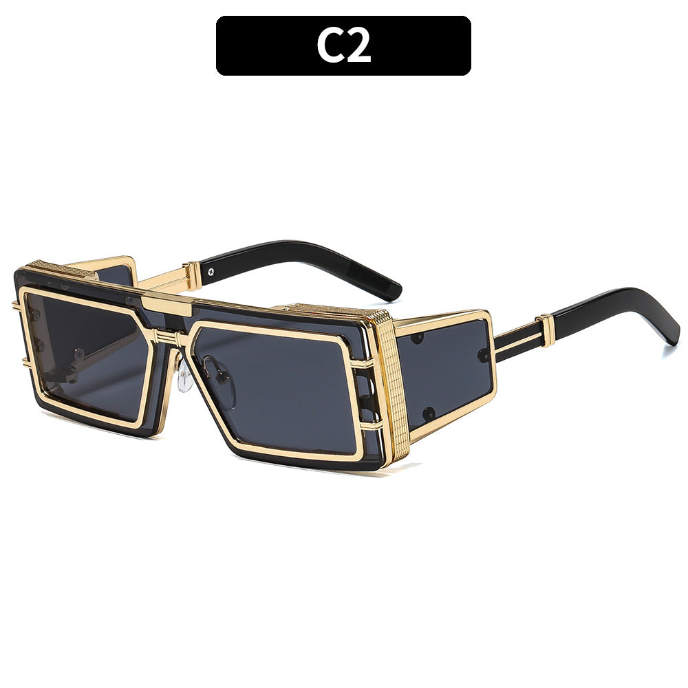 Damen Geometrische Oversized Sonnenbrille mit luxuriösem Rahmen Karnz