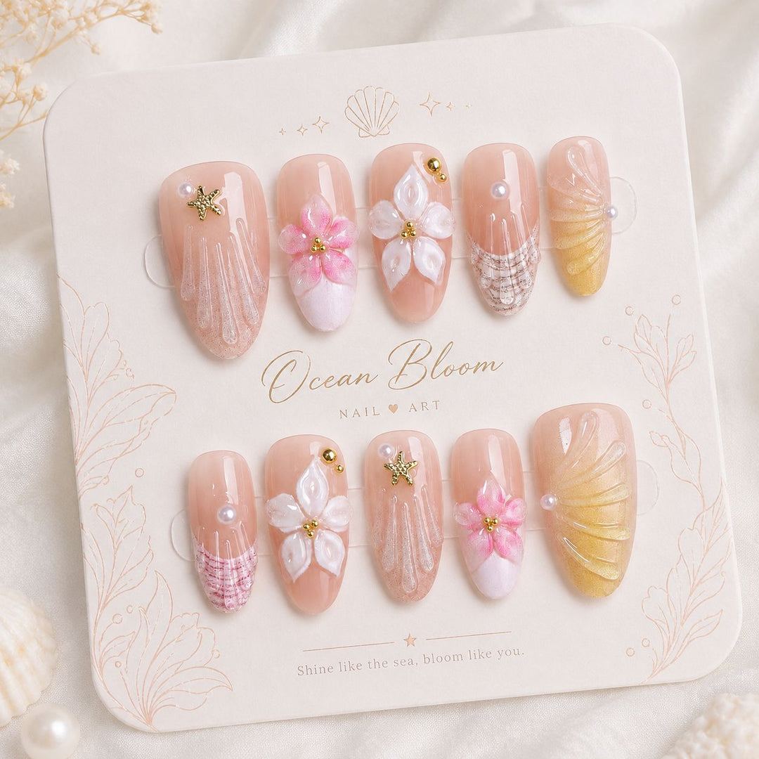 Premium Kunstnägel mit floralen Motiven Karnz