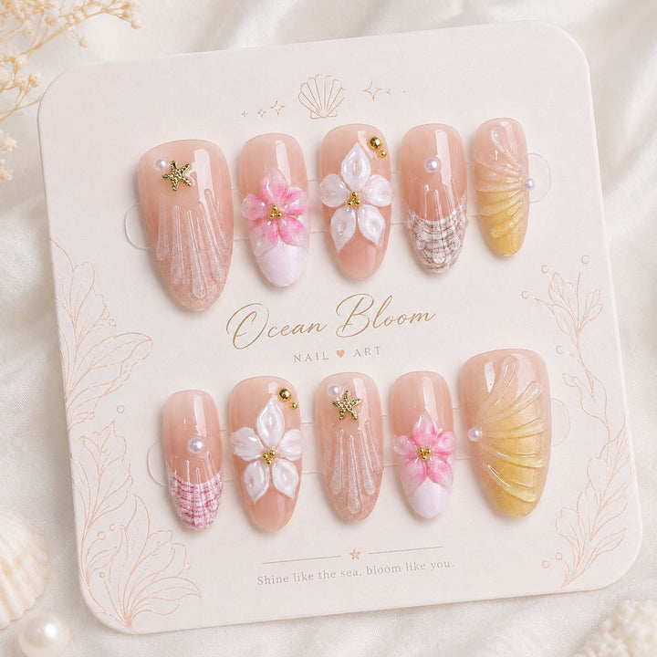 Premium Kunstnägel mit floralen Motiven Karnz