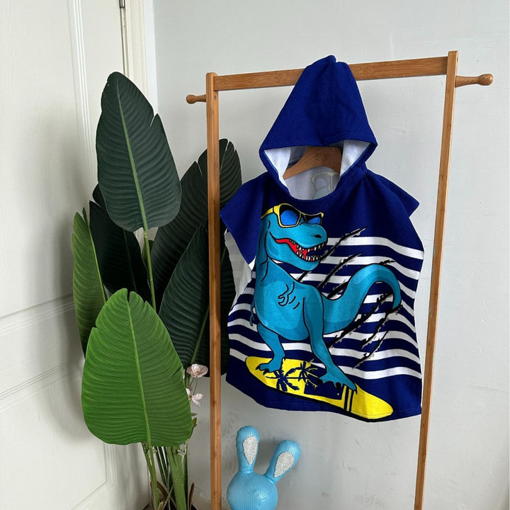 Kinder Haifisch-Design Kapuzenhandtuch Poncho Karnz