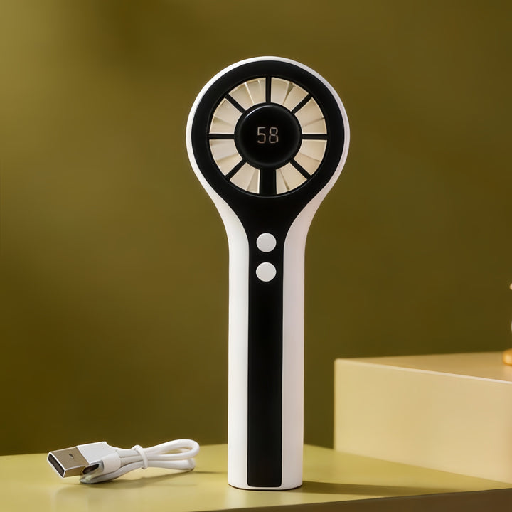 Damen Tragbarer Handventilator mit digitaler Temperaturanzeige Karnz