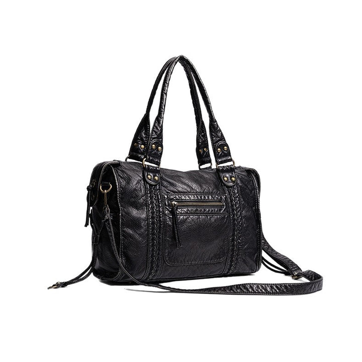 Distressed Leder Satchel Tasche Karnz