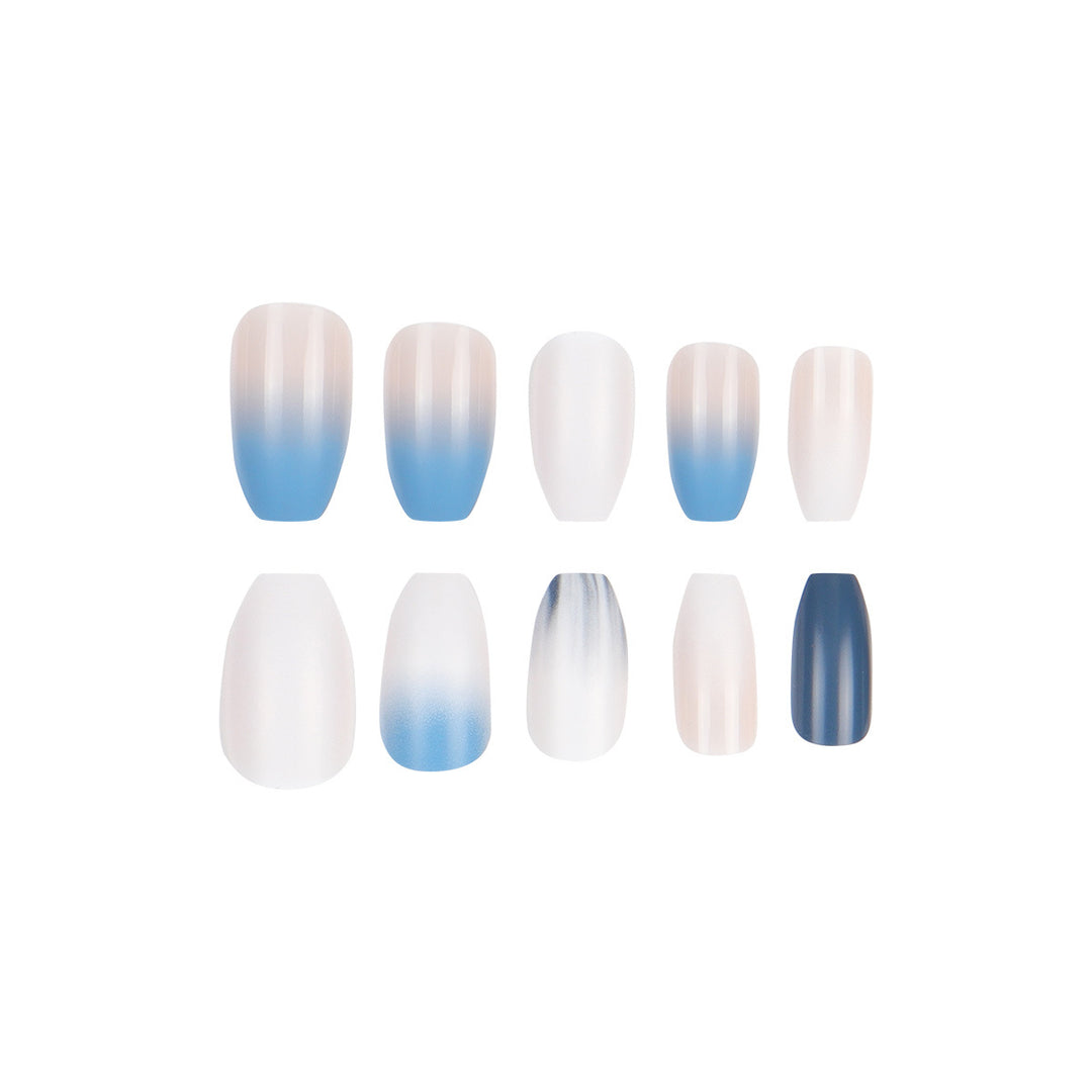 Ombre Matte Lange Press-On Nägel Karnz