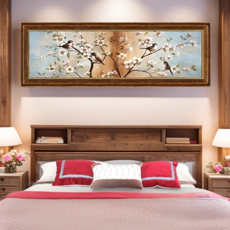 Elegante Blumenreiche Leinwand Wandkunst