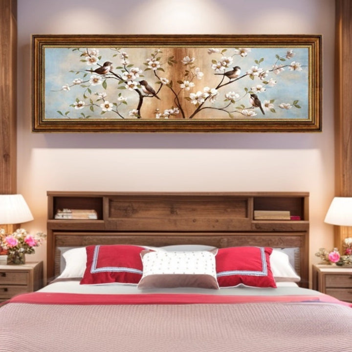 Elegante Blumenreiche Leinwand Wandkunst