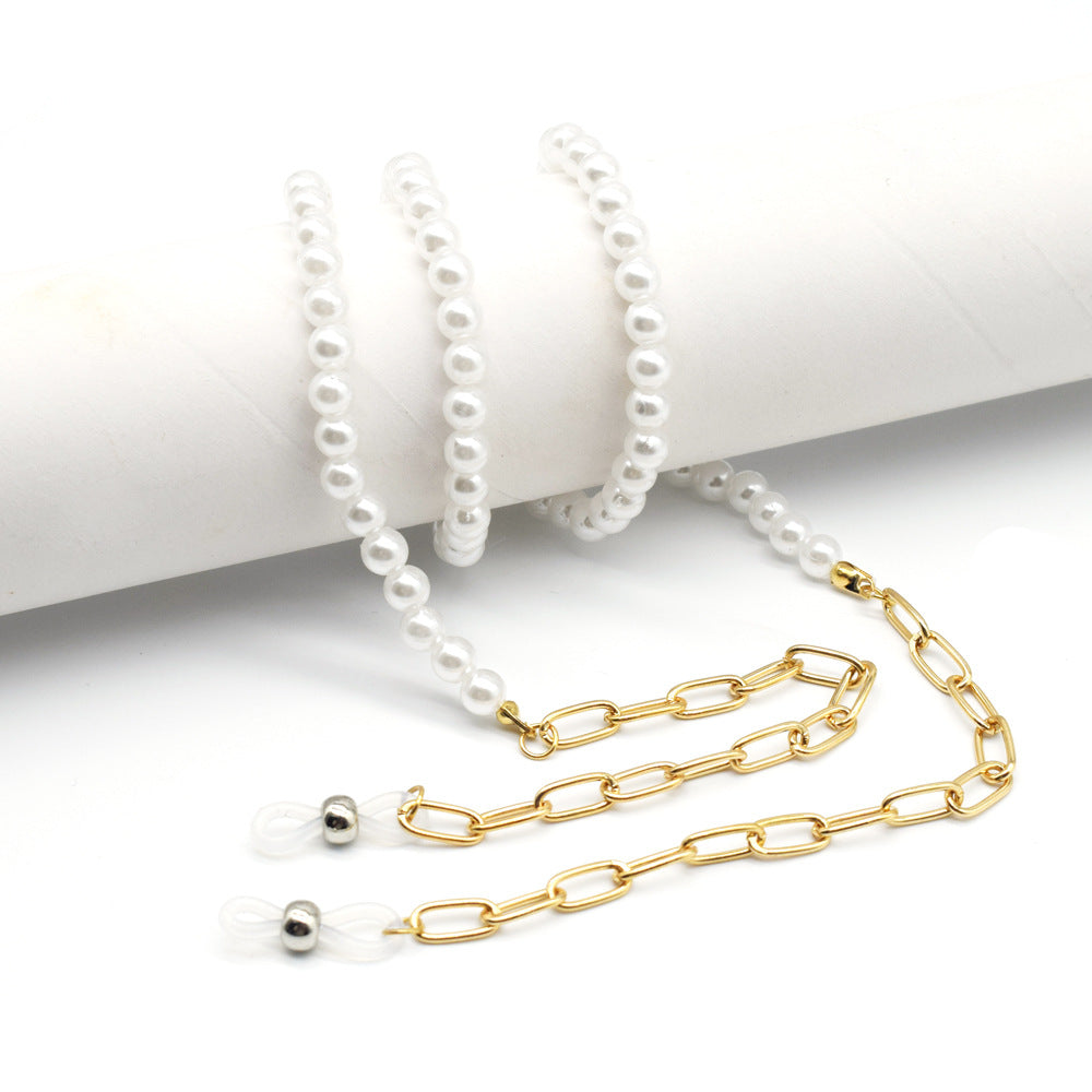 Eleganter Perlen- und Goldkette Brillenhalter Karnz
