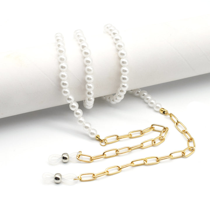 Eleganter Perlen- und Goldkette Brillenhalter Karnz