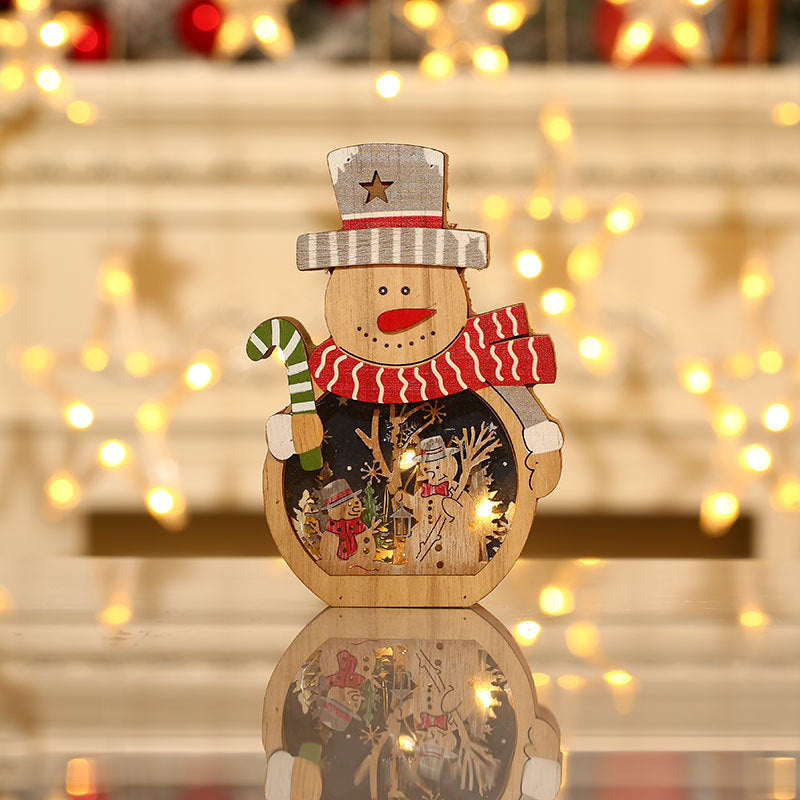 Dekorative Santa-Szene Holzfigurine Karnz