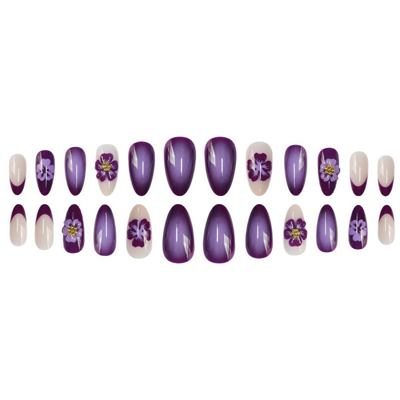 Künstlerisches Florales Design Press-On Nagelset Karnz