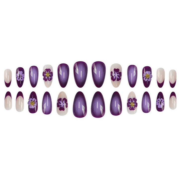 Künstlerisches Florales Design Press-On Nagelset Karnz