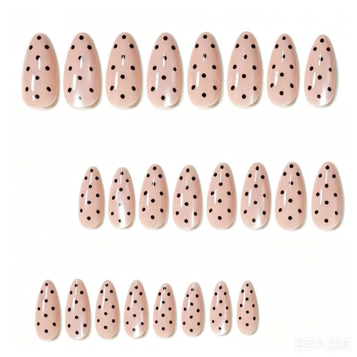 Stylisches Polka Dot Press-On Nail Art Set Karnz