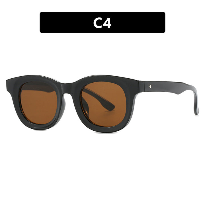 Damen stilvolle runde Sonnenbrille mit robustem Rahmen und schützendem UV-Filter Karnz