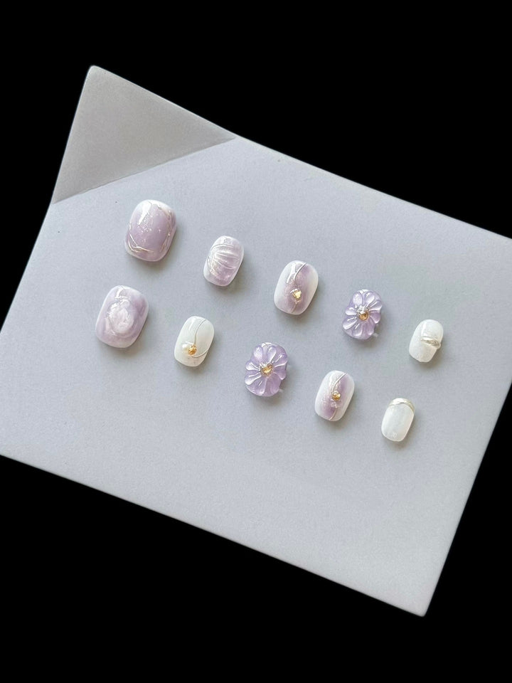 Floral Dekorative Press-On Nagelkunst Set