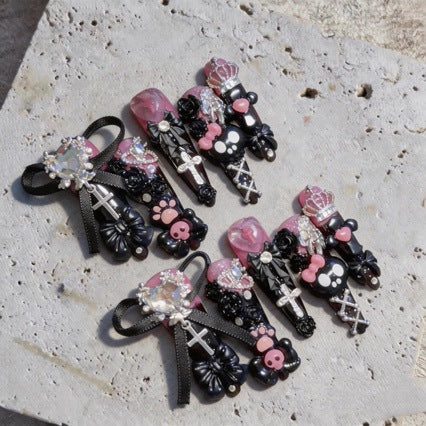 Gothic-Themen 3D dekorative Nagelkunst Set
