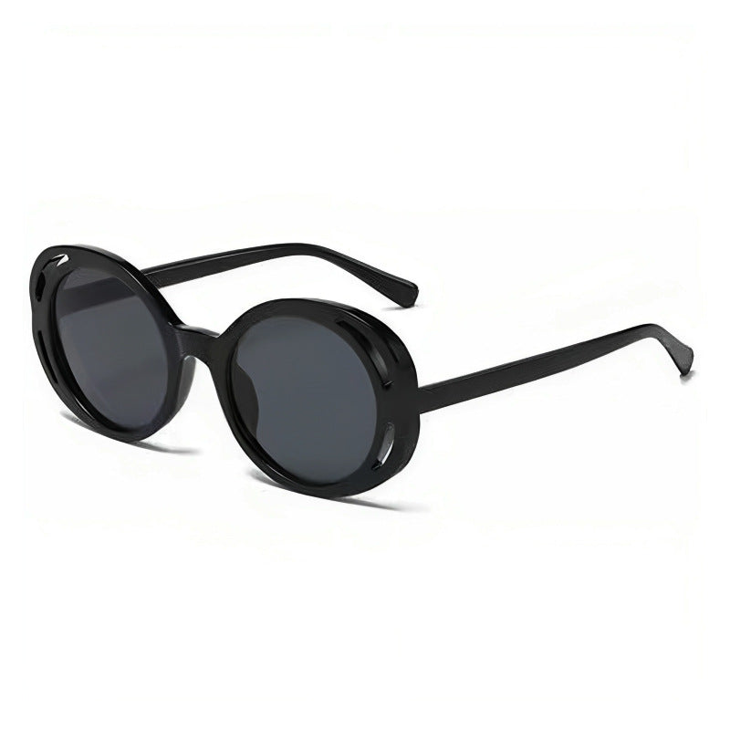 Damen Ovalförmige Designer-Sonnenbrille mit klassischem Detail Karnz