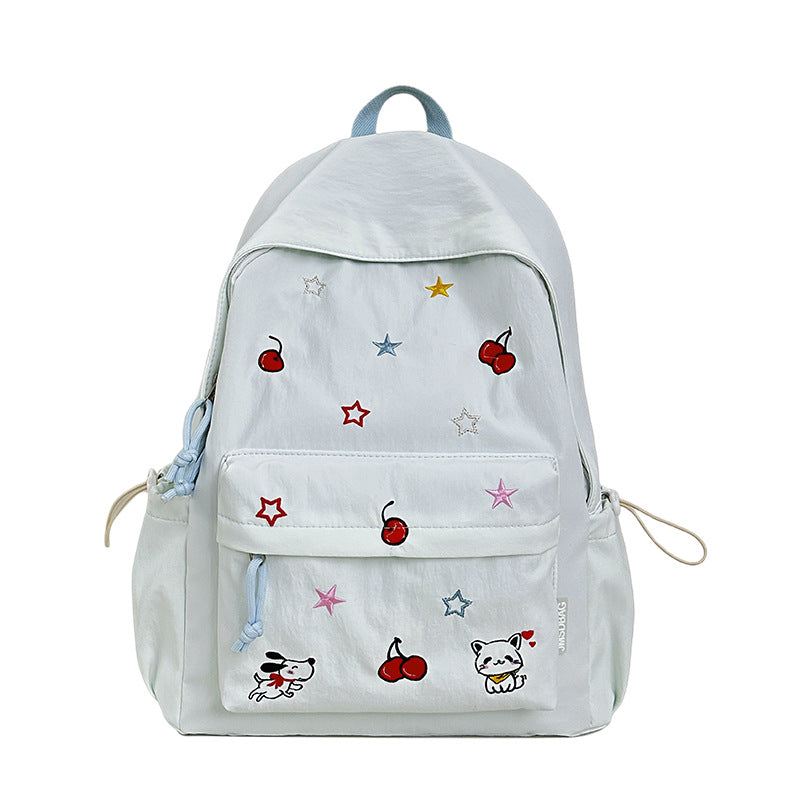 Verspielter Charakter Bestickter Schulrucksack Karnz