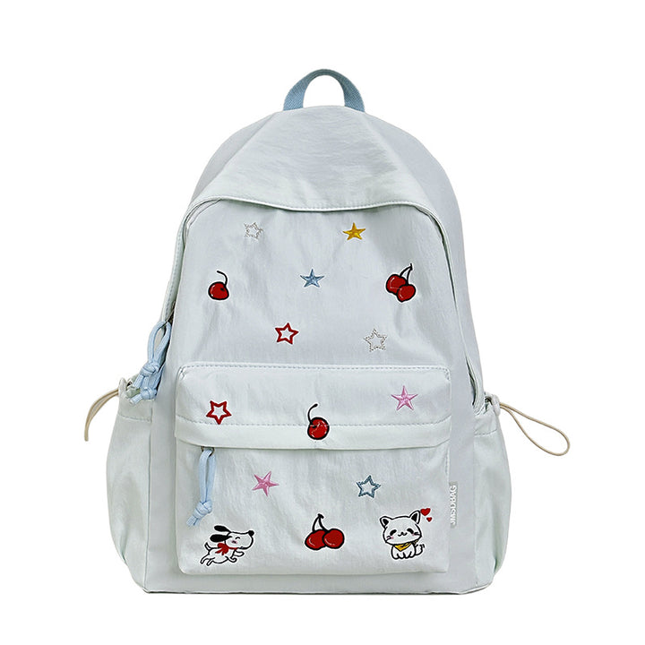 Verspielter Charakter Bestickter Schulrucksack Karnz