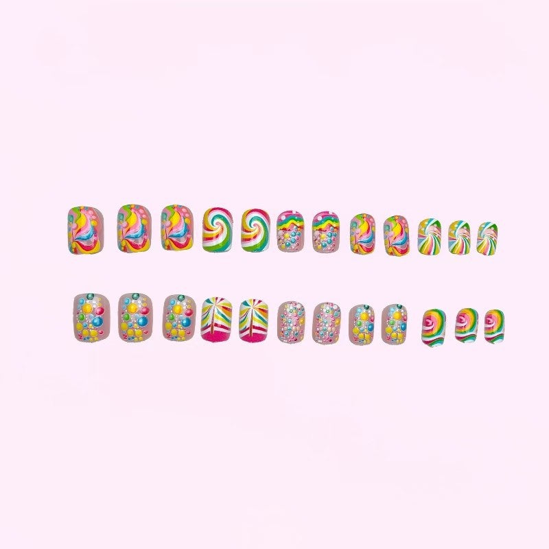 Künstlerisches Candy Swirl Nagelkunst-Set