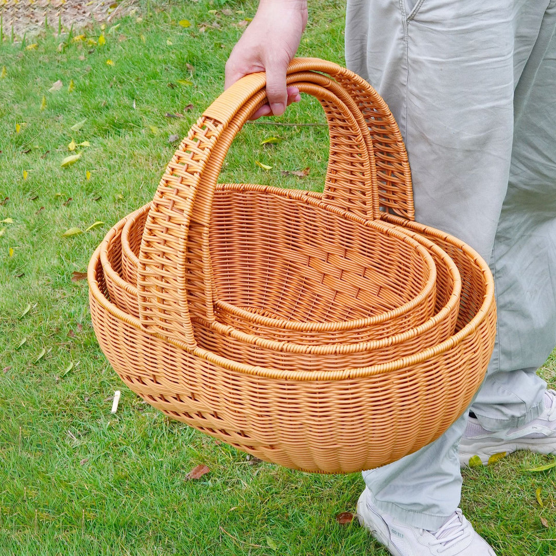 Großer Geflochtener Garten Picknickkorb Karnz