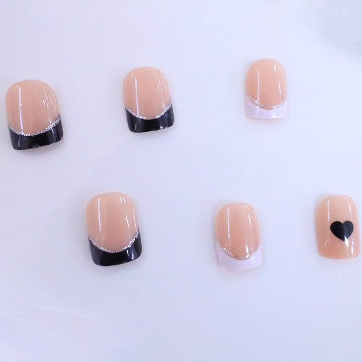 Elegante Herz-Design Druck-Nagel-Set Karnz