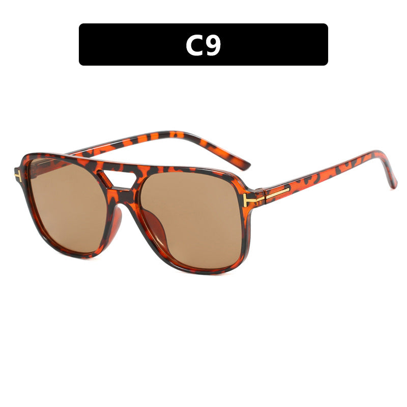 Damen trendige quadratische Sonnenbrille mit detailreichem Rahmen Karnz