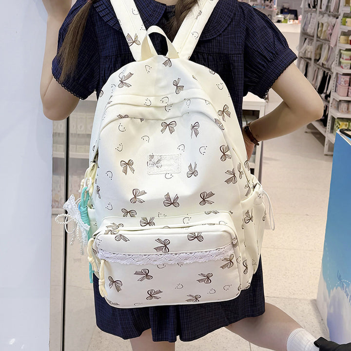 Feminine Schleifenmuster Casual Rucksack Karnz