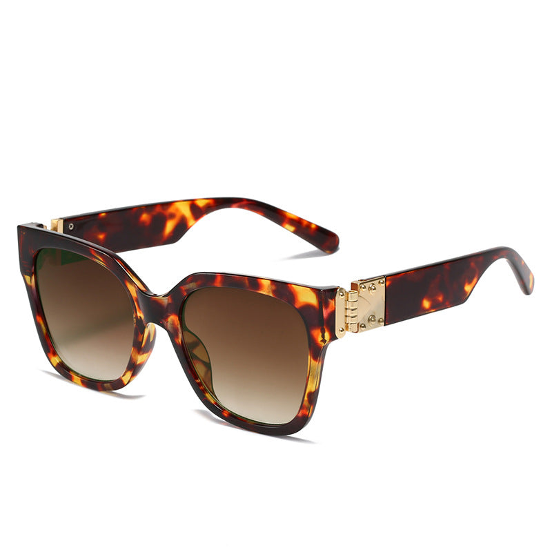 Damen edle Oversized Sonnenbrille mit luxuriösem Metall-Akzent Karnz